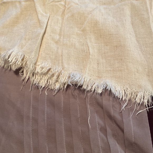 NWT Oatmeal&White Stripe Colour Block Frayed Hem Babydoll Dress Size Small - Picture 8 of 11